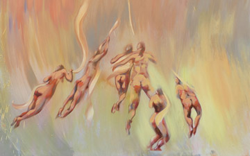 Mark Krause - Wellenspiele 2020 Öl auf Leinwand 160 x 150 cm
